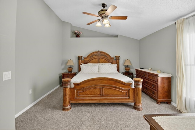 13040 Waterbourne Dr, Gibsonton, FL 33534 - bedroom with light colored carpet, lofted ceiling, multiple windows, and ceiling fan