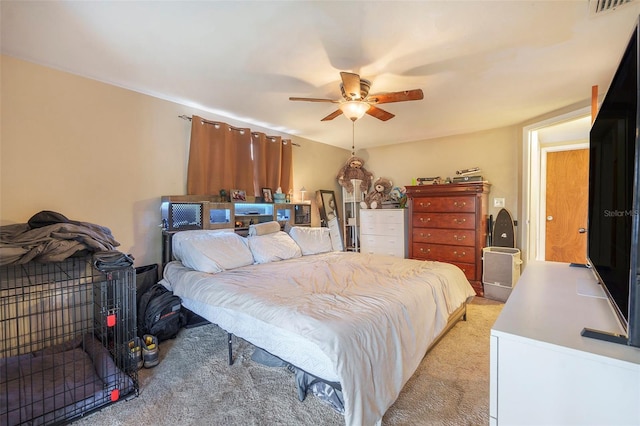 7510 Tyson Dr, Port Richey, FL 34668 - bedroom featuring light colored carpet and a ceiling fan