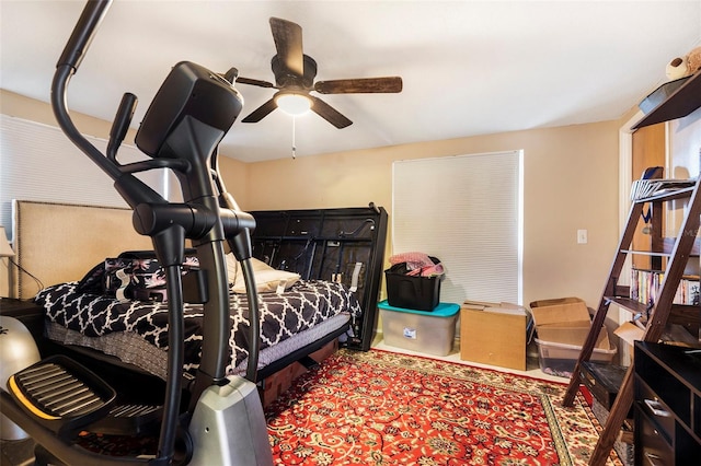 7510 Tyson Dr, Port Richey, FL 34668 - carpeted bedroom featuring a ceiling fan