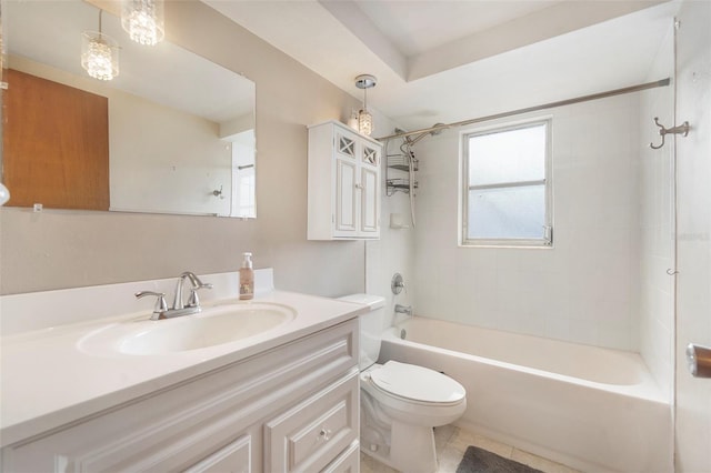 7510 Tyson Dr, Port Richey, FL 34668 - bathroom featuring vanity, shower / bathtub combination, and tile patterned flooring