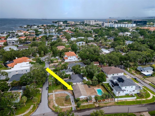 5101 W Neptune Way, Tampa, FL 33609 - aerial perspective of suburban area featuring a nearby body of water