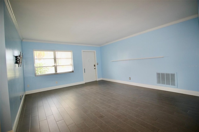 3643 Mainlands Blvd N, Pinellas Park, FL 33782 - empty room with crown molding and dark wood finished floors