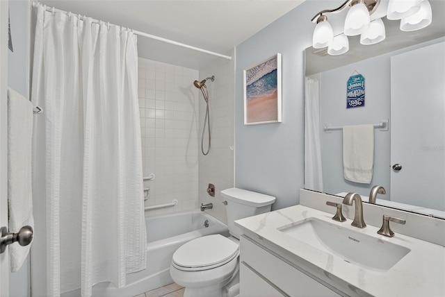 7051 Bright Creek Dr Unit 6, Sarasota, FL 34231 - full bathroom with vanity, shower / bath combo with shower curtain, and a chandelier