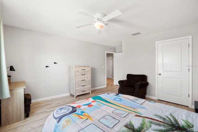 15206 Trinity Fall Way, Bradenton, FL 34212 - bedroom featuring light wood-style flooring and a ceiling fan