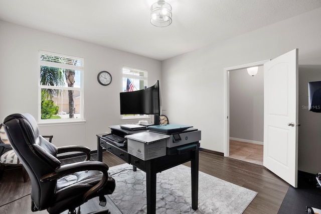 15206 Trinity Fall Way, Bradenton, FL 34212 - home office with wood finished floors and baseboards