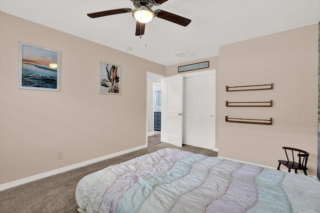 6000 115th Ln, Seminole, FL 33772 - bedroom with carpet, ceiling fan, and a closet