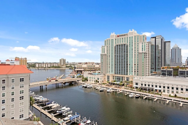 371 Channelside Walk Way Unit 1104, Tampa, FL 33602 - water view featuring a notable bridge and nearby urban area
