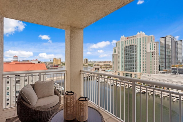371 Channelside Walk Way Unit 1104, Tampa, FL 33602 - balcony with a water view and a view of city