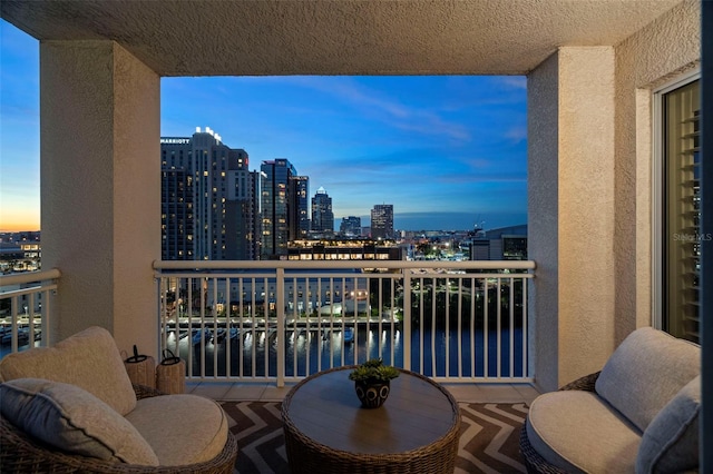 371 Channelside Walk Way Unit 1104, Tampa, FL 33602 - balcony featuring a view of skyline and a water view