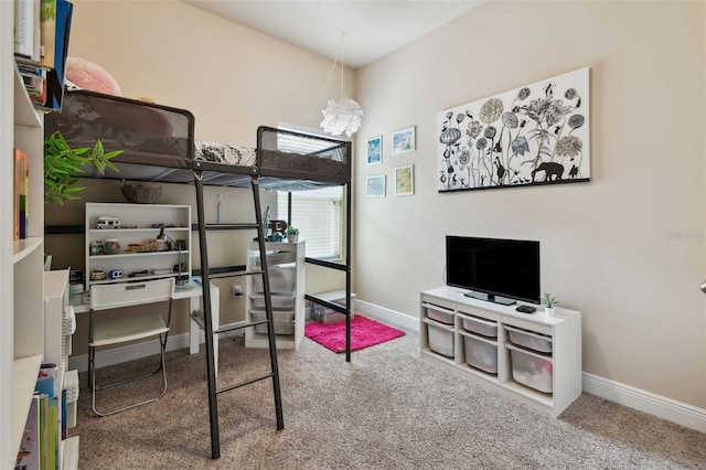 6934 Old Benton Dr, Apollo Beach, FL 33572 - carpeted bedroom with baseboards and an office area