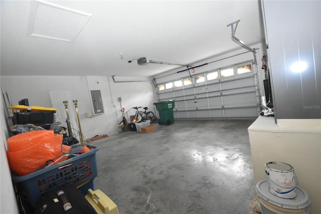 7201 Royal George Ct, Wesley Chapel, FL 33545 - garage with electric panel and a garage door opener
