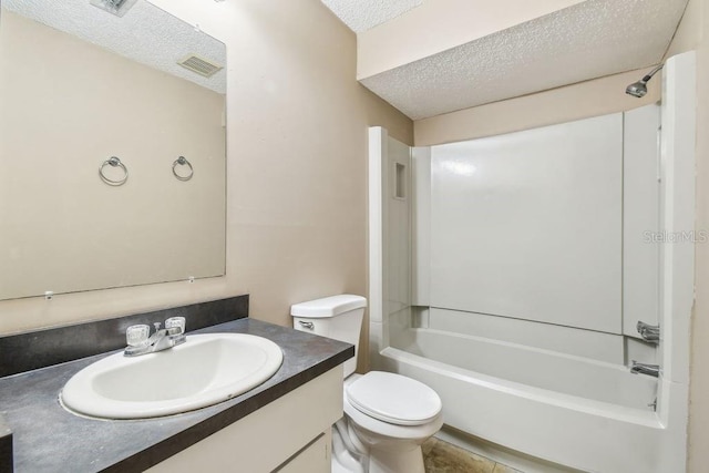 8030 San Bernardino Dr, Port Richey, FL 34668 - full bathroom featuring a textured ceiling, vanity, and shower / bathtub combination