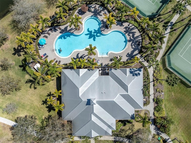 7296 Marathon Dr Unit 603, Seminole, FL 33777 - bird's eye view of a pool area