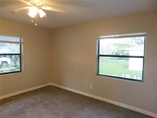 507 Francis Blvd, Lakeland, FL 33801 - spare room with dark colored carpet and a ceiling fan