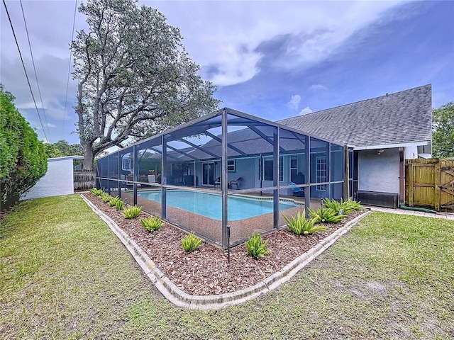 1437 Stonehenge Way, Palm Harbor, FL 34683 - outdoor pool featuring glass enclosure