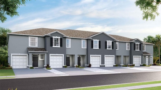 8098 Swan Mist Way, Wesley Chapel, FL 33545 - multi unit property with stucco siding, an attached garage, and driveway