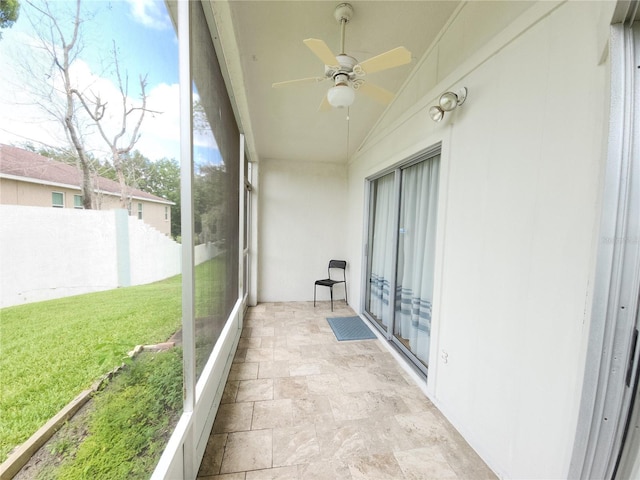 11653 Orleans Ln, Port Richey, FL 34668 - unfurnished sunroom with ceiling fan