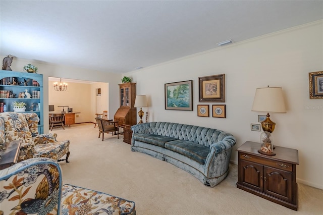 1302 Ivywood Dr, Brandon, FL 33510 - living room with light colored carpet and a chandelier