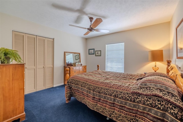 1302 Ivywood Dr, Brandon, FL 33510 - bedroom featuring carpet floors, a closet, and a ceiling fan