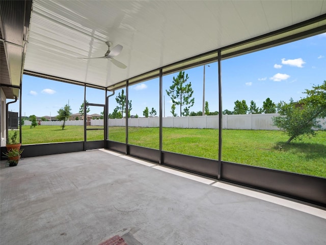 13646 Wild Ginger St, Riverview, FL 33579 - unfurnished sunroom with a ceiling fan