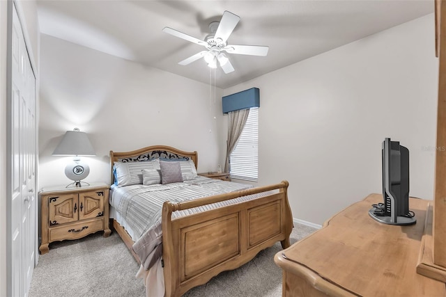 321 Silver Falls Dr, Apollo Beach, FL 33572 - bedroom featuring light carpet and ceiling fan
