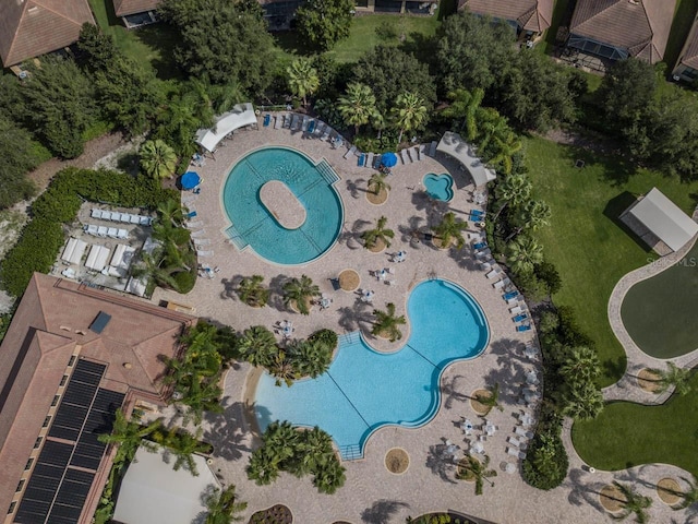 321 Silver Falls Dr, Apollo Beach, FL 33572 - aerial view of property and surrounding area with a pool