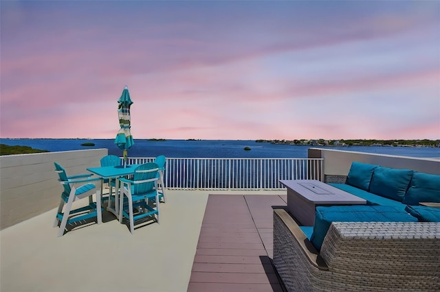 2756 Reserve Ct, Dunedin, FL 34698 - view of patio / terrace featuring outdoor lounge area and a deck with water view
