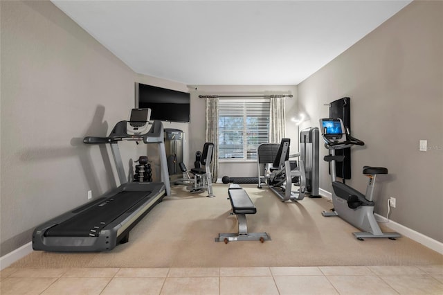 1872 Eloise Cove Dr, Winter Haven, FL 33884 - workout room with carpet flooring and tile patterned floors