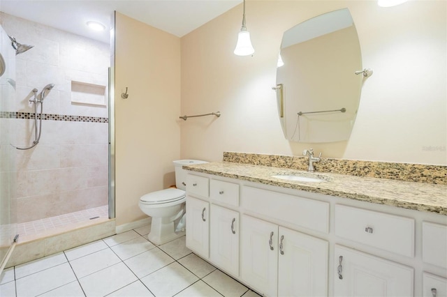 3685 N Palomino Ter, Beverly Hills, FL 34465 - full bathroom with vanity, a stall shower, and tile patterned flooring