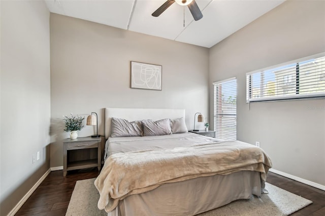 1914 E 4th Ave Unit 2, Tampa, FL 33605 - bedroom with dark wood-style floors and ceiling fan