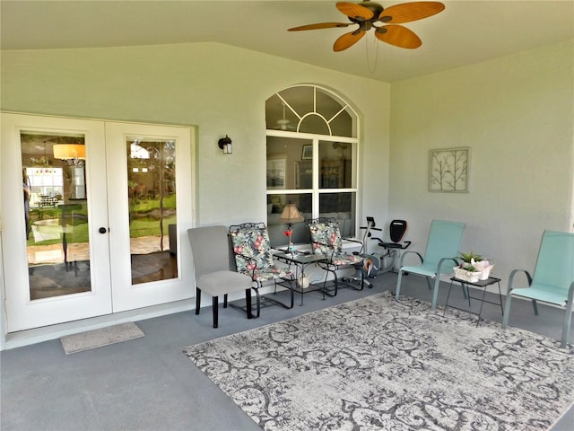 11802 Aintree Ct, Trinity, FL 34655 - view of patio featuring french doors and ceiling fan