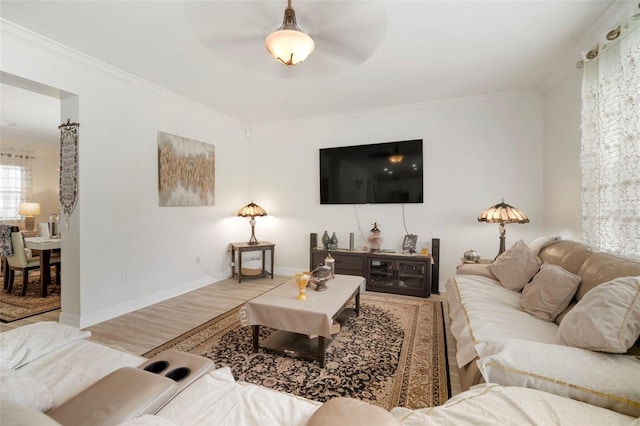 11132 Running Pine Dr, Riverview, FL 33569 - living room with ornamental molding and wood finished floors
