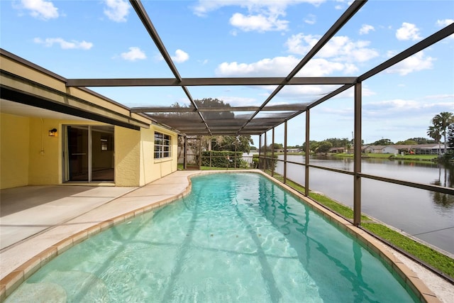 4371 Otter Way, New Port Richey, FL 34653 - swimming pool featuring a water view, a patio, and a lanai