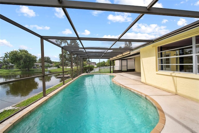 4371 Otter Way, New Port Richey, FL 34653 - swimming pool featuring a water view, a patio area, and a lanai