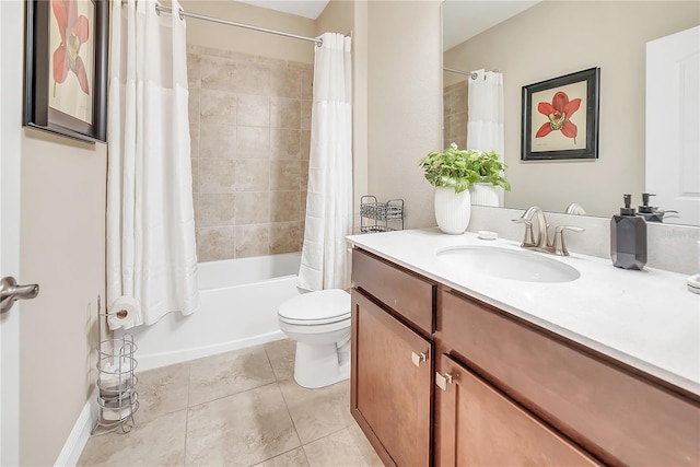 12591 Vander Way, New Port Richey, FL 34654 - bathroom featuring vanity, shower / bath combo, and tile patterned flooring