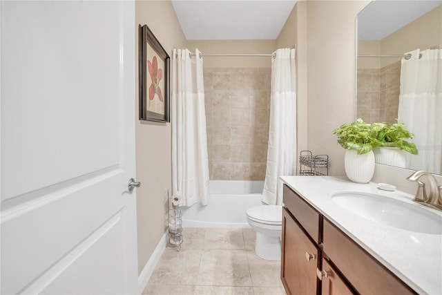 12591 Vander Way, New Port Richey, FL 34654 - full bathroom with vanity, shower / bath combo, and tile patterned floors