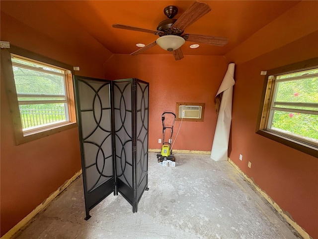3411 Holland Dr, Brandon, FL 33511 - unfurnished sunroom featuring a wall mounted air conditioner and vaulted ceiling