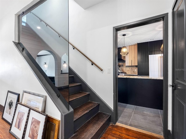 1570 48th Ave N, Saint Petersburg, FL 33703 - stairs with wood finished floors
