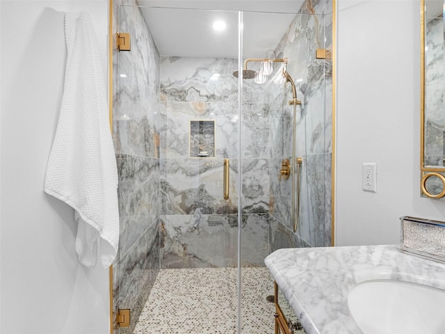 1570 48th Ave N, Saint Petersburg, FL 33703 - full bath with vanity and a marble finish shower