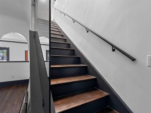 1570 48th Ave N, Saint Petersburg, FL 33703 - stairway with wood finished floors and baseboards