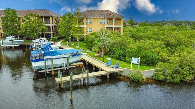 6517 Channelside Dr, New Port Richey, FL 34652 - dock area with boat lift and a water view