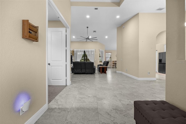 13395 59th Ct N, West Palm Beach, FL 33411 - hallway with arched walkways and recessed lighting