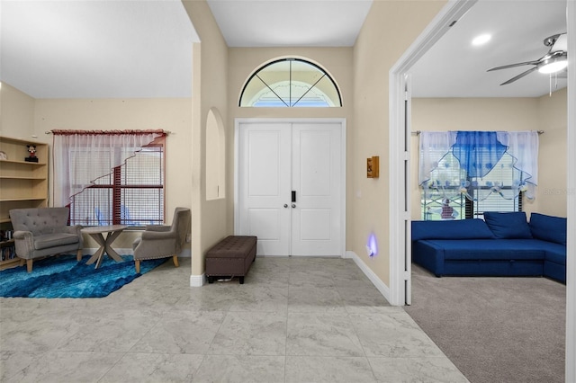 13395 59th Ct N, West Palm Beach, FL 33411 - foyer featuring baseboards and a ceiling fan