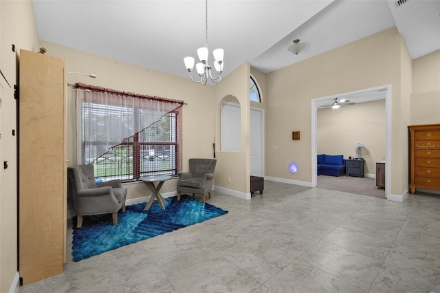 13395 59th Ct N, West Palm Beach, FL 33411 - sitting room with a chandelier and ceiling fan