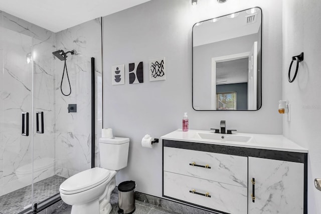 5682 25th Street Cir E, Bradenton, FL 34203 - full bathroom featuring a marble finish shower and vanity