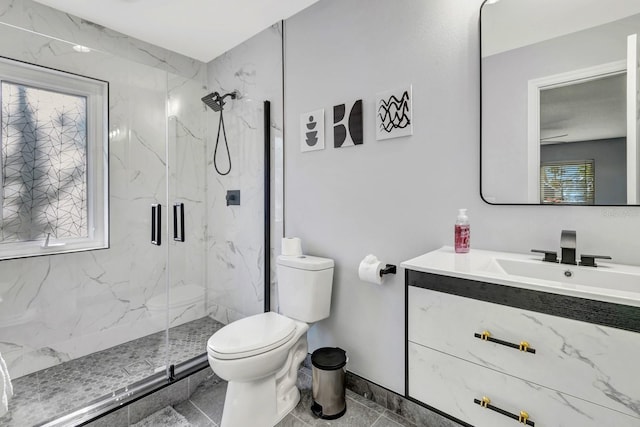 5682 25th Street Cir E, Bradenton, FL 34203 - bathroom featuring a marble finish shower and vanity