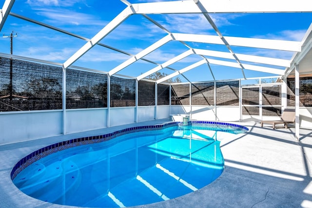 5682 25th Street Cir E, Bradenton, FL 34203 - view of swimming pool with a patio area and glass enclosure