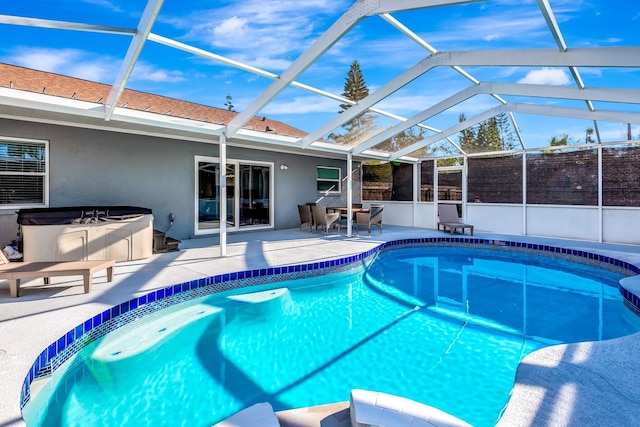 5682 25th Street Cir E, Bradenton, FL 34203 - outdoor pool with a patio, a lanai, and outdoor dining space