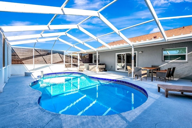5682 25th Street Cir E, Bradenton, FL 34203 - outdoor pool featuring a patio and glass enclosure