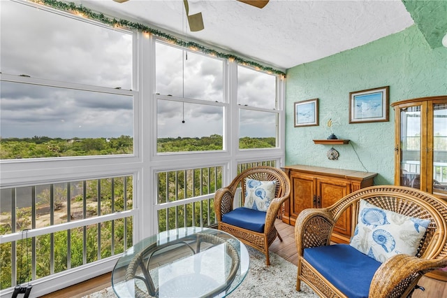 6399 Shoreline Dr Unit 4201, Saint Petersburg, FL 33708 - sunroom / solarium featuring a textured wall, a textured ceiling, and wood finished floors